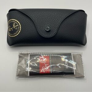 Ray-Ban Black Sunglasses Case with Microfiber Cleaning Cloth